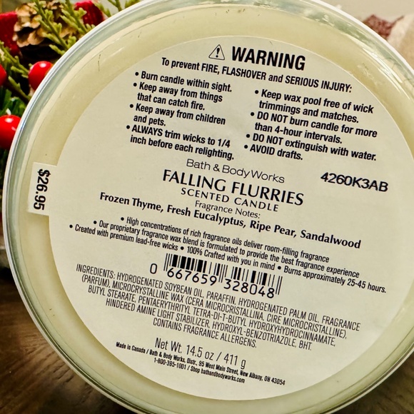 FALLING FLURRIES 3 Wick Candle - Picture 3 of 3